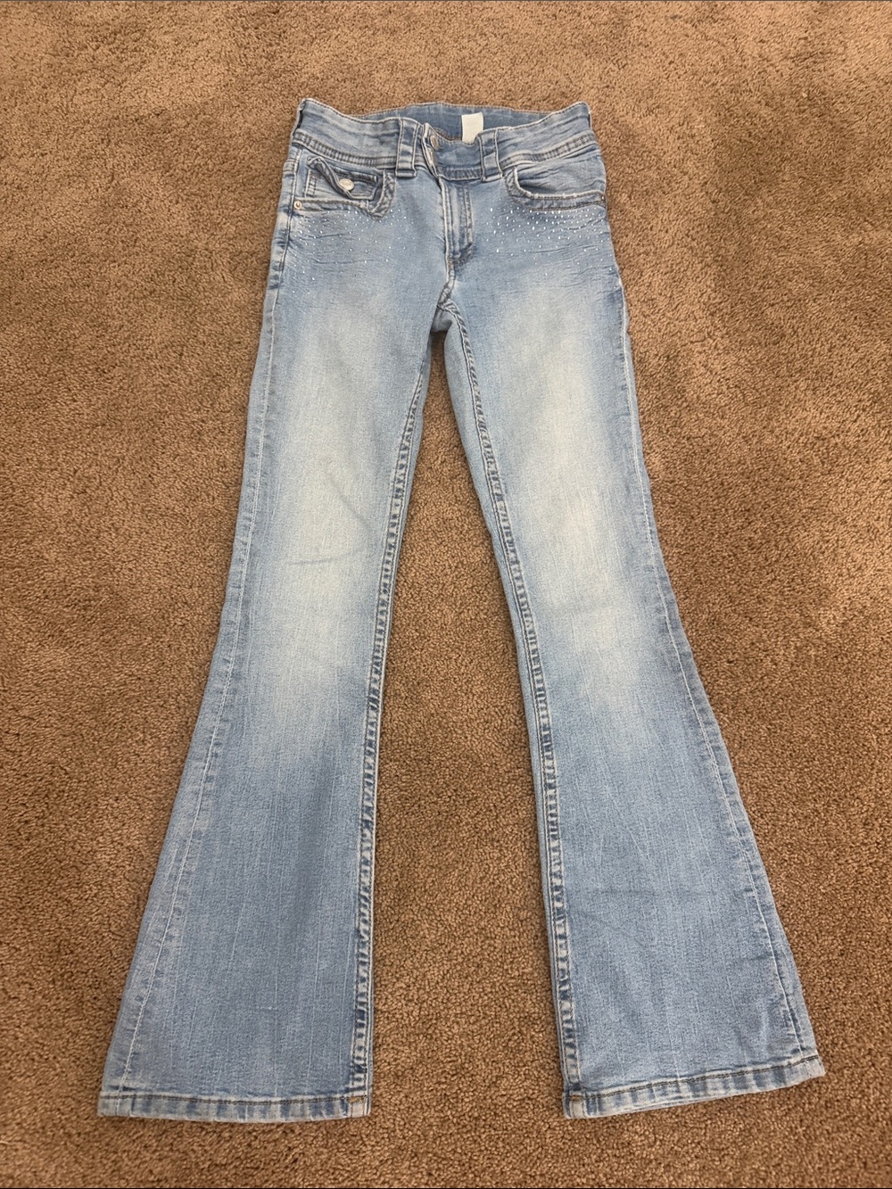 H&M Light Blue Girls' Flared Jeans with gems